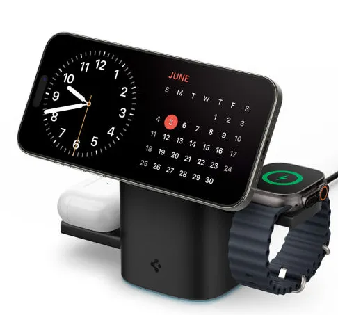 슈피겐 qi2 15W 3in1 맥세이프 고속 무선 충전기 거치대 EF223MS