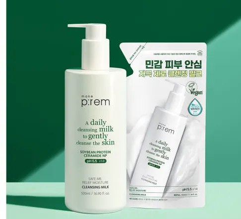 세이프 미 릴리프 모이스처 클렌징 밀크 대용량 500ml+리필100ml