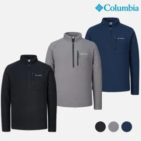 컬럼비아 남성 기본 솔리드 하프 집업 플리스 티셔츠