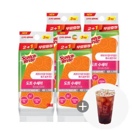 음식물이 끼지 않는 도트수세미 12입 제로 강력 타입별 택1