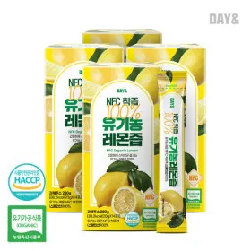 데이앤 NFC착즙 100% 유기농레몬즙 14포 4박스