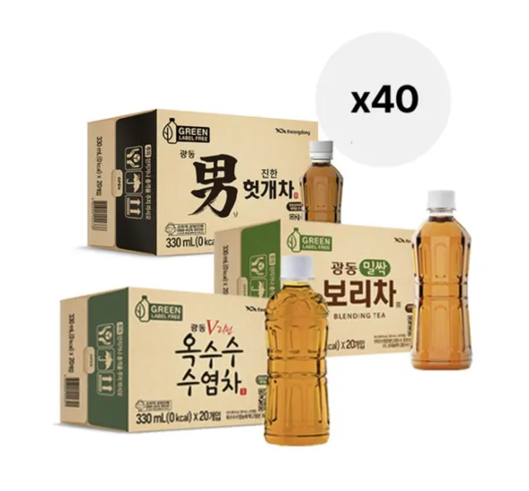 밀싹보리차 수염차 헛개차 330ml 40입