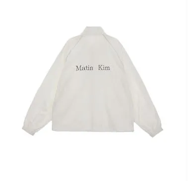 마틴킴 로고 코팅 점퍼 아이보리