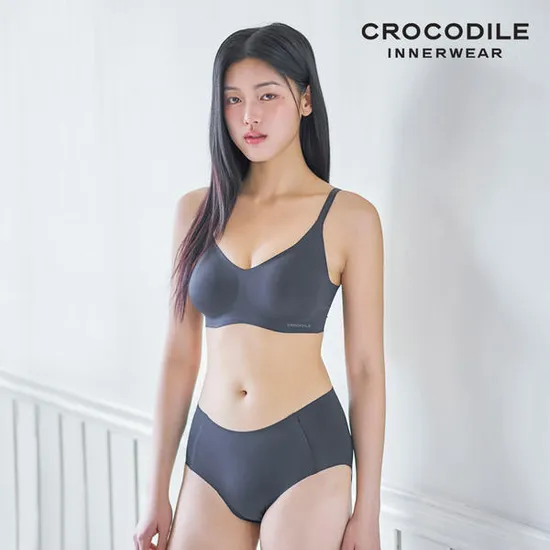 감탄브라 소프트 쿨인견 쉘론 볼륨핏 패드일체 후크형 브라+팬티 2종세트 블랙