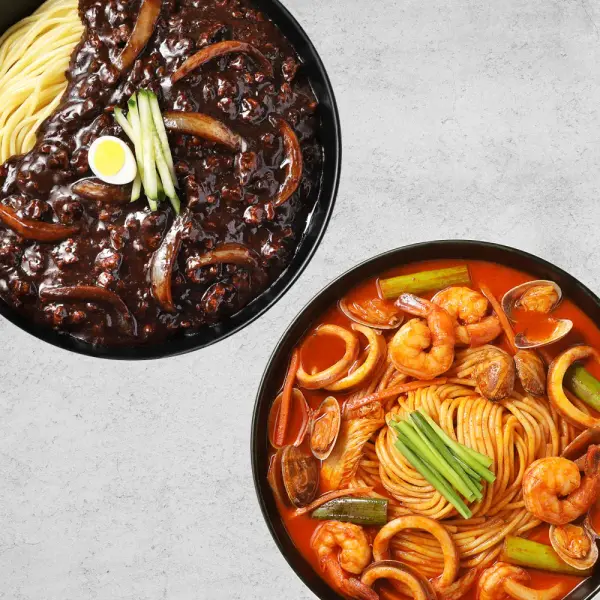 쿡솜씨 밀키트 해물짬뽕 2팩 짜장면 2팩