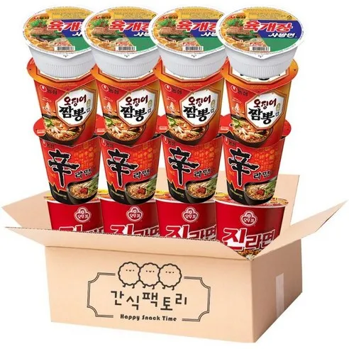 신라면4 진라면4 오짬4 육개장4 소컵라면 16개 20,390원