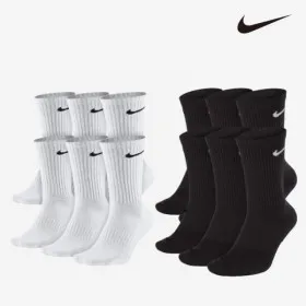 나이키 스우시 에브리데이 3+3 6팩 크루삭스 스포츠 양말 중목 장목 SX7664-100 6개
