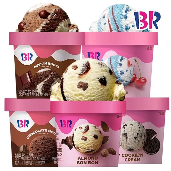 배스킨라빈스 아이스크림 프리팩 100ml 10개 골라담기