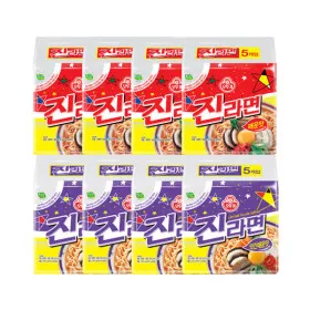 오뚜기 진라면 약간매운맛 120g 20개 매운맛 120g 20개 총 40개입