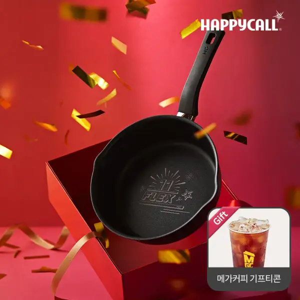 해피콜 플렉스팬 11에디션 IH 와이드 후라이팬 22cm 매트블랙