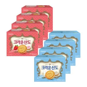 크라운산도 크림 161g 4팩 딸기 161g 4팩