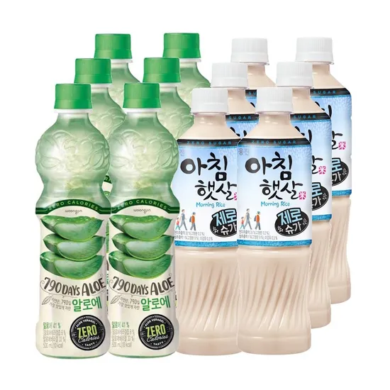 자연은 알로에 제로 아침햇살 제로슈가 혼합패키지 500ml 12페트