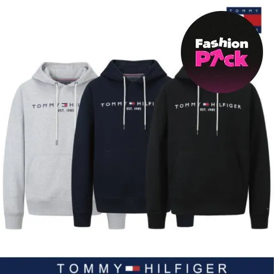 타미힐피거 후드티셔츠 자수로고 후디 스웻셔츠