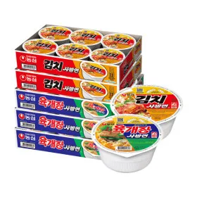 육개장 사발면 18개 김치사발면 12개