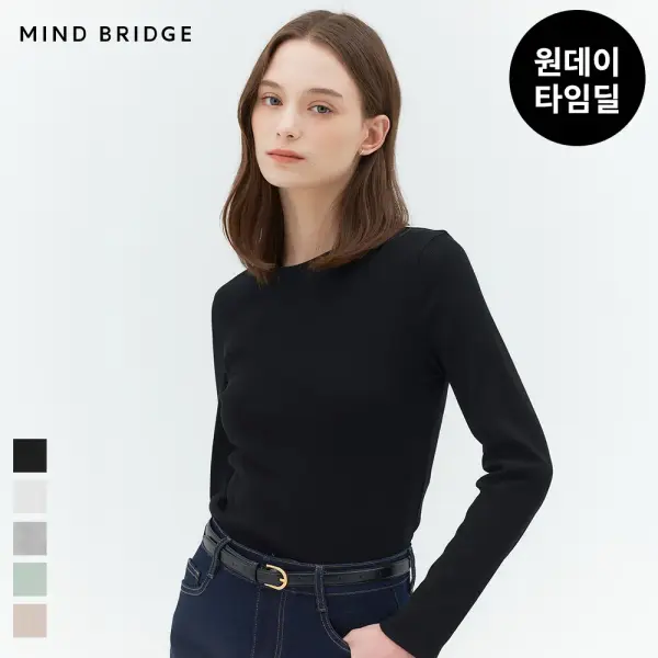 마인드브릿지 골지 라운드 티셔츠 MYTS02C2