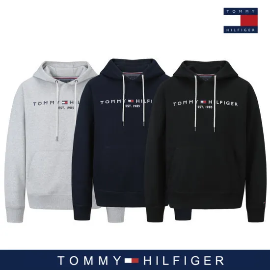 타미힐피거 후드티셔츠 자수로고 후디