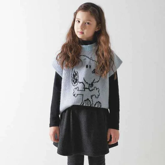 스누피 우프 니트 베스트 JUWTO51