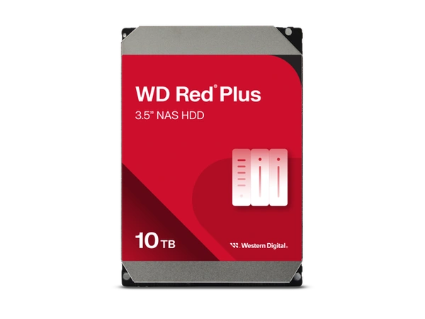 WD Red Plus 10TB NAS Hard Disk Drive - 7200 RPM Class SATA 6Gb/s, CMR, 256MB Cache, 3.5 Inch - WD101EFBX-NE