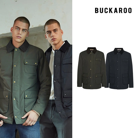 버커루 체크패턴 퀄팅 자켓