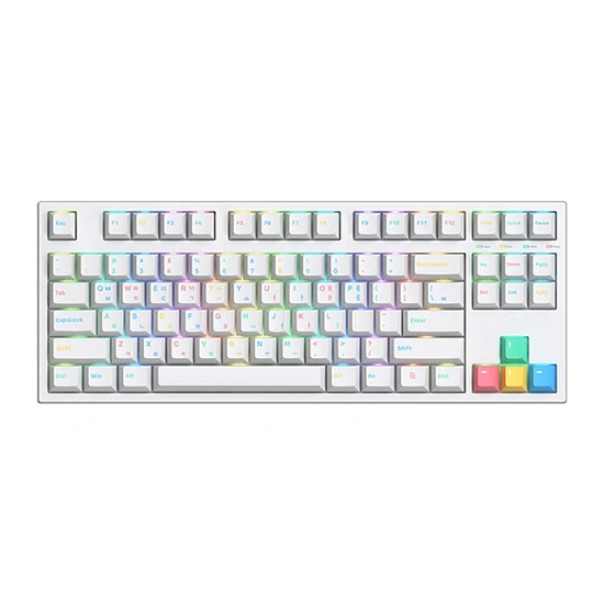 유선 기계식 미니키보드, AK87H, 홀리판다 V2, [화이트/USB]