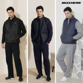 스케쳐스 기모맨투맨 패딩조끼 팬츠 세트