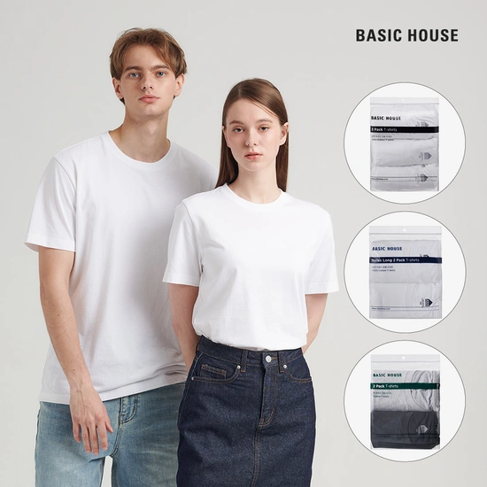 베이직하우스 순면 반팔티 7장 스페셜팩