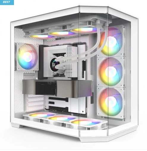 BRAVOTEC 트레저 X80 EDGE 타이탄 글래스 BTF 화이트, 블랙 PC케이스