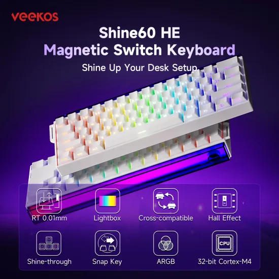 AKKO x Veekos Shine60 8K 0.01MM HE 마그네틱 스위치 키보드