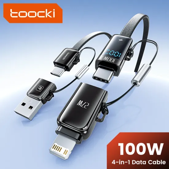 TOOKI USB C to C/Lightning 케이블 4 IN 1 100W LED탑재 고속충전 케이블