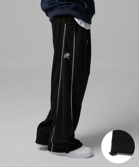 크럼프 스티치 와이드 스웨트 팬츠 3color