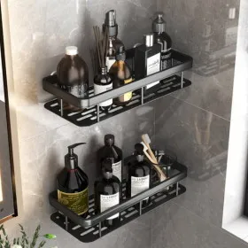 무타공 강력접착 욕실 일자선반 세면대 화장실 선반 정리대