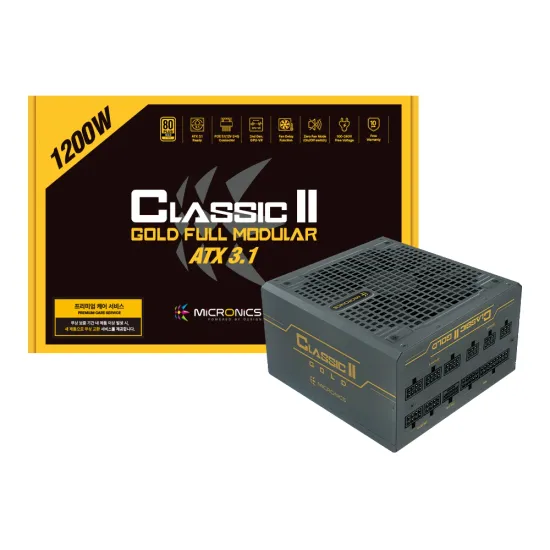 마이크로닉스 Classic II 1200W 80PLUS골드 풀모듈러 ATX3.1 (165,090원/무료배송)