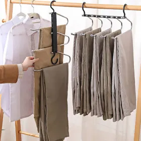 틈새공간 활용 옷걸이 스텐 5단 바지걸이