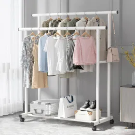 두꺼운 철제 이동식 행거 1단 2단