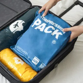 여행용 진공 압축 파우치 3장 롤업 압축팩 3장 세트