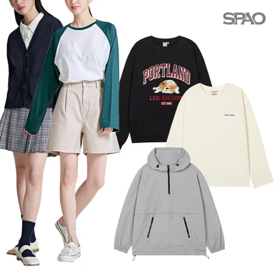 스파오 티셔츠 슬랙스 바람막이 가디건 원피스 블라우스 데님 ACC 외 ~91%