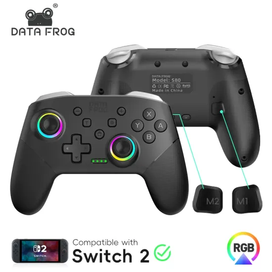DATA FROG 무선 스위치 프로 컨트롤러 OLED 프로그래밍 가능 조이스틱