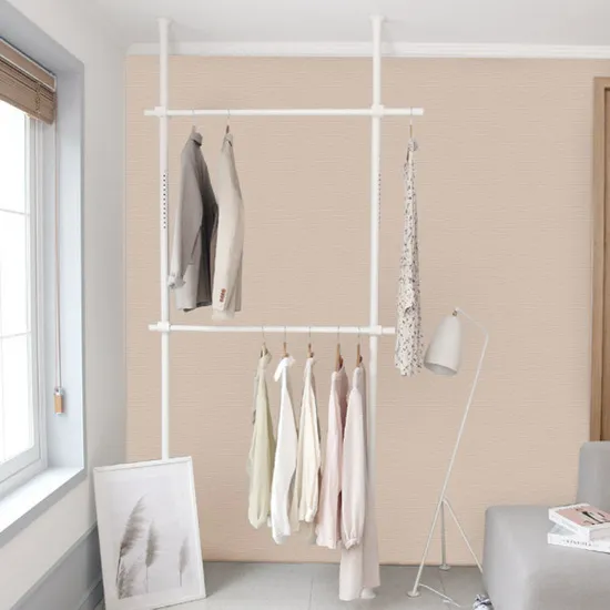 베이직 기둥식 철제행거 25mm 2단 고정식행거