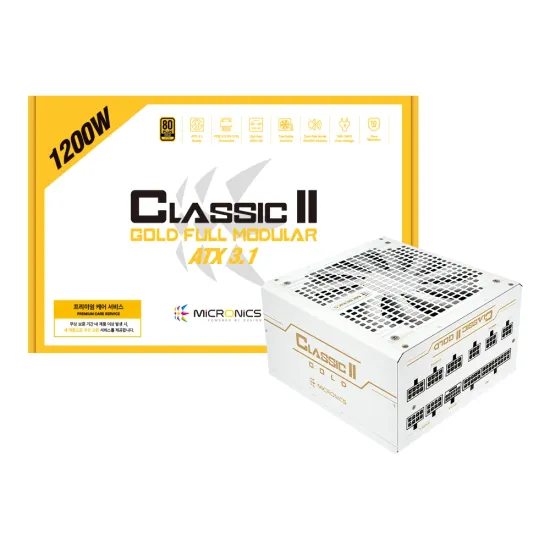 마이크로닉스 Classic II 1200W 80PLUS골드 풀모듈러 화이트 ATX3.1