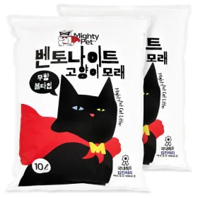 마이티펫 국내산 고양이 벤토나이트 모래 무향 10L X 2