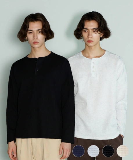 와플 헨리넥 티셔츠 1.5발