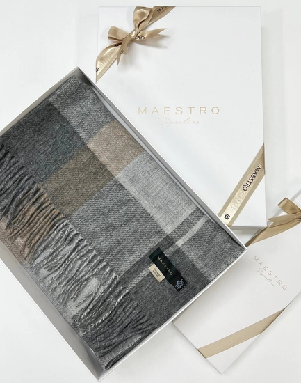 마에스트로 울캐시미어 혼방체크 머플러 3.3발 등