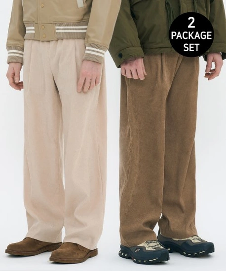 와이드 코듀로이 밴딩팬츠 2셋트 1만원대/포트너스 투턱블랙진 6발대