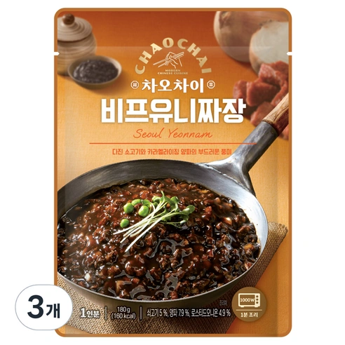 차오차이 비프 유니짜장 3개 / 3,840원