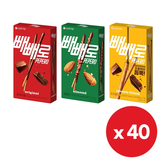 빼빼로 골라담기 40개 개당 699원