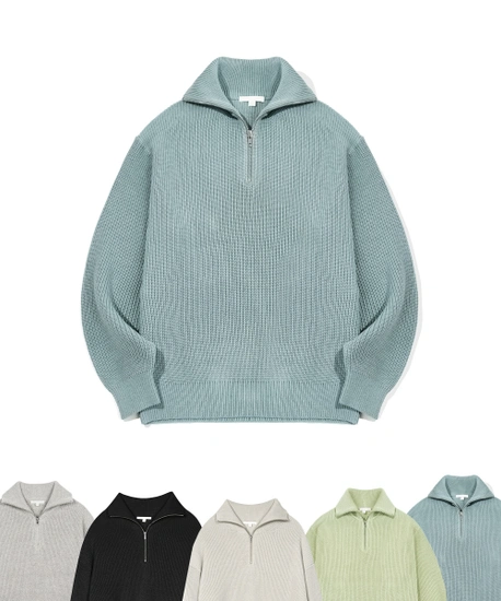 키뮤어 코튼 워셔블 하프 반집업 5컬러 니트 9,900원