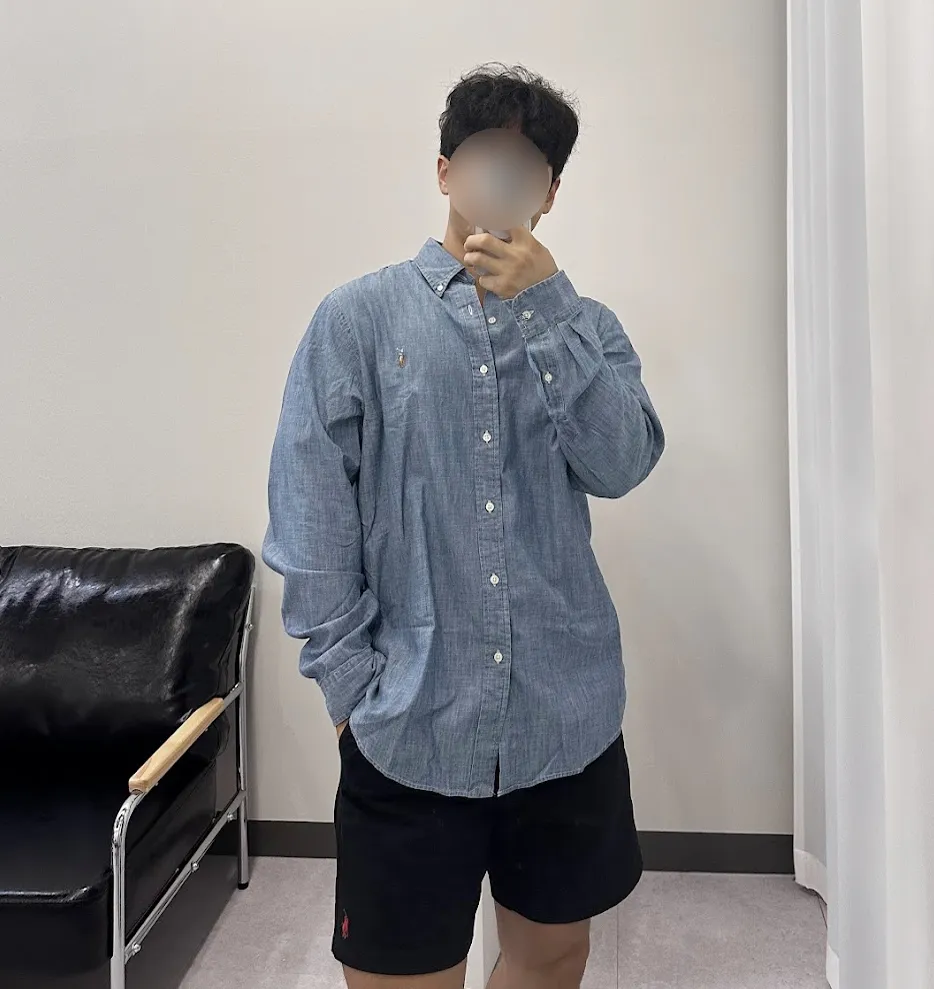 폴로 샴브레이 데님셔츠 8.9