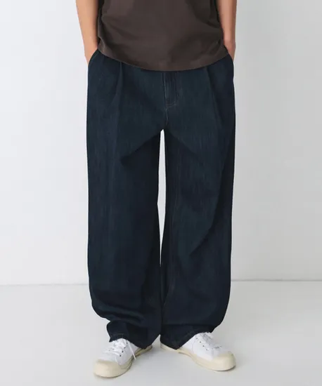 무탠다드 린넨 라이크 세미 벌룬 데님 2컬러