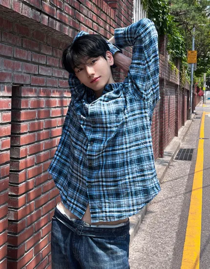 지오다노 시어서커 체크 셔츠