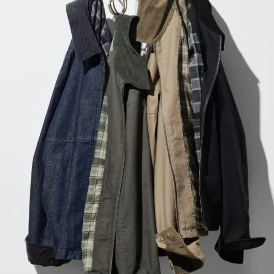 유니클로 집업 쇼트 블루종